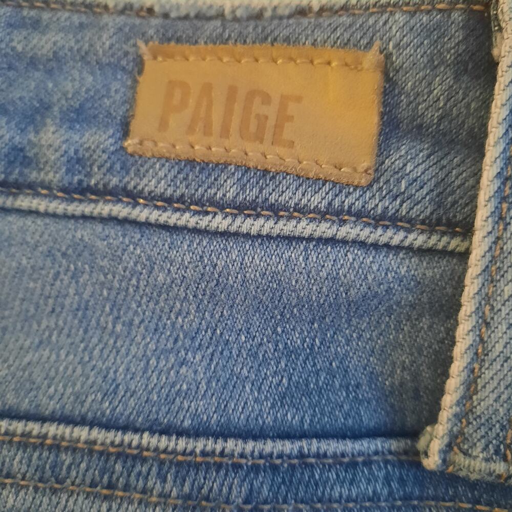 Paige Cindy Womens Stringy Hem Straight Jeans in Music Distressed Size 31 - Picture 7 of 8
